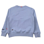Saint Barth Felpa Chiusa Girocollo tinta unita con Logo Azzurro per Bambino HUTTONX AZZURRO SAINT BARTH 