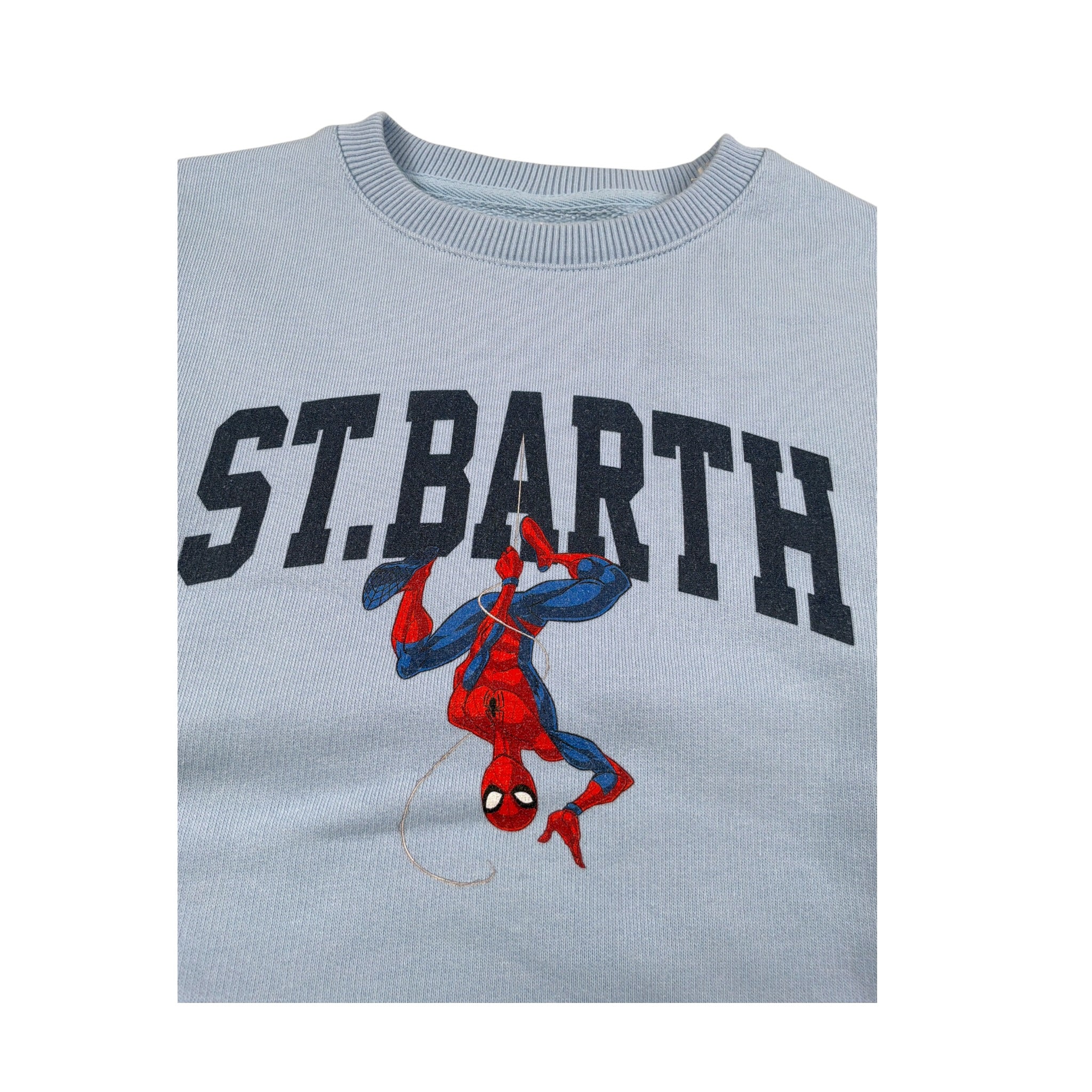 Saint Barth Felpa Chiusa Girocollo tinta unita con Logo Azzurro per Bambino HUTTONX AZZURRO SAINT BARTH 