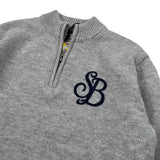 Saint Barth Maglia tinta unita con Zip E Stampa Grigio per Bambina JERMYNH GRIGIO SAINT BARTH 