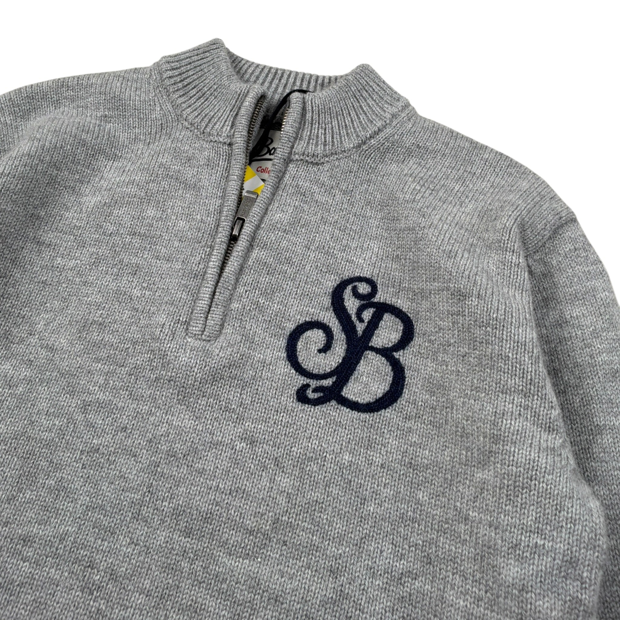 Saint Barth Maglia tinta unita con Zip E Stampa Grigio per Bambina JERMYNH GRIGIO SAINT BARTH 