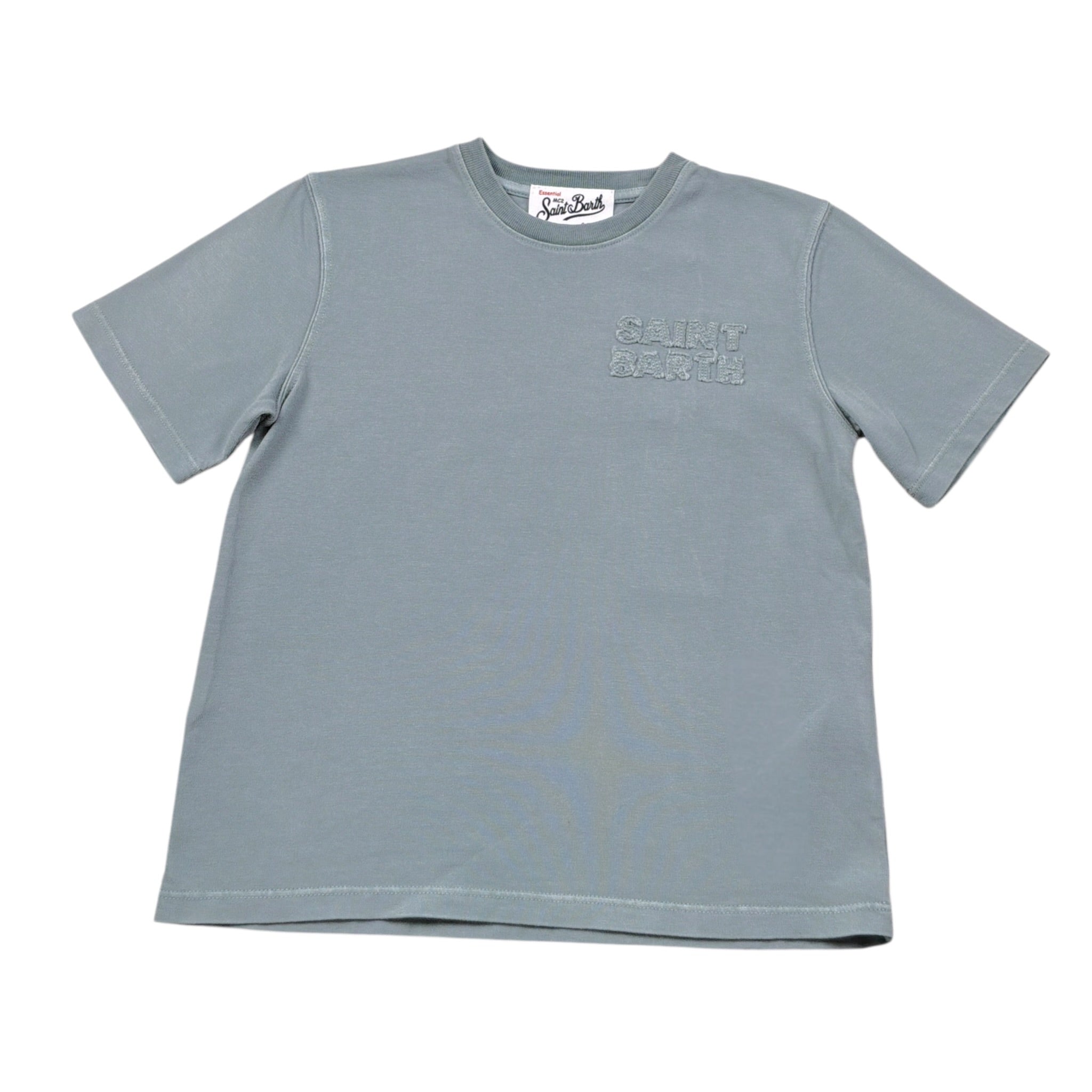 Saint Barth T-Shirt tinta unita con Logo Polvere per Bambino JOHNY POLVERE SAINT BARTH 