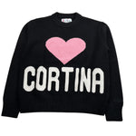 Saint Barth Maglia tinta unita con Stampa Nero per Bambina KYLA004 NERO SAINT BARTH 