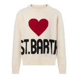 Saint Barth Maglia tinta unita con Stampa Panna per Bambina KYLA004XX PANNA SAINT BARTH 