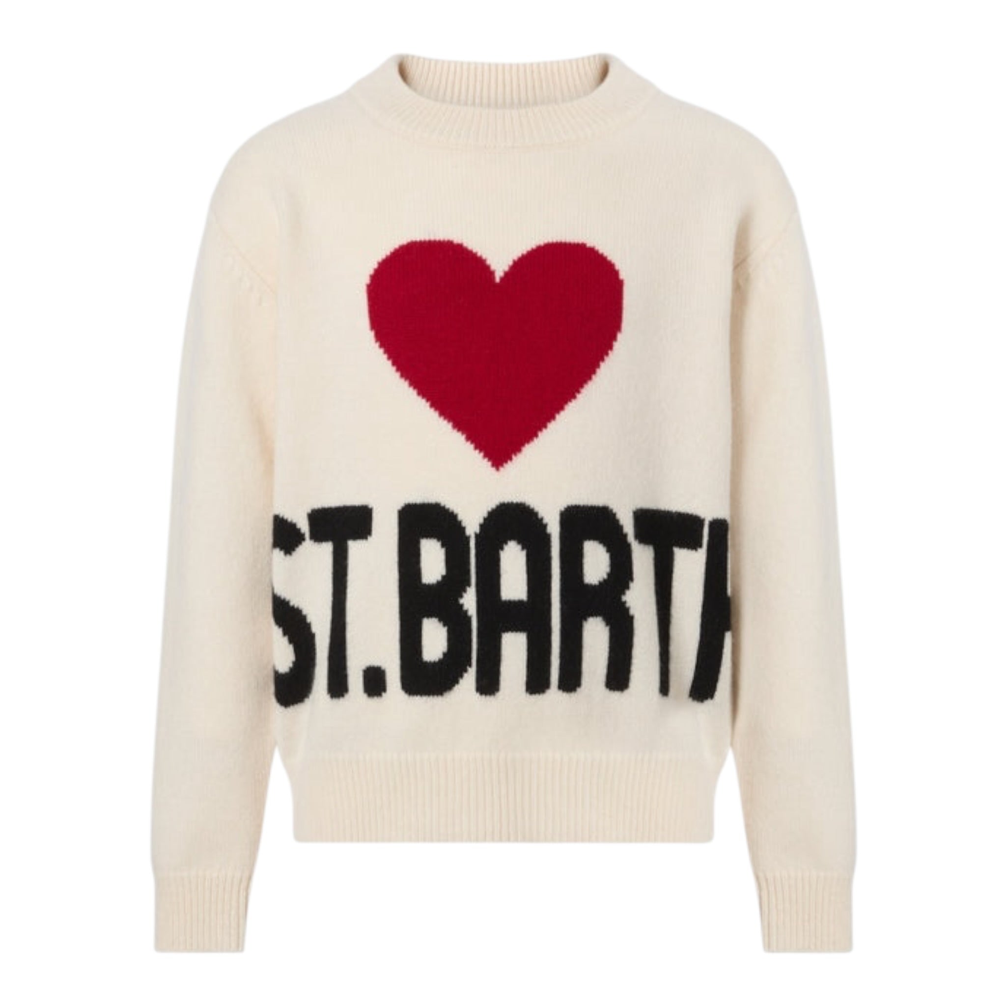 Saint Barth Maglia tinta unita con Stampa Panna per Bambina KYLA004XX PANNA SAINT BARTH 