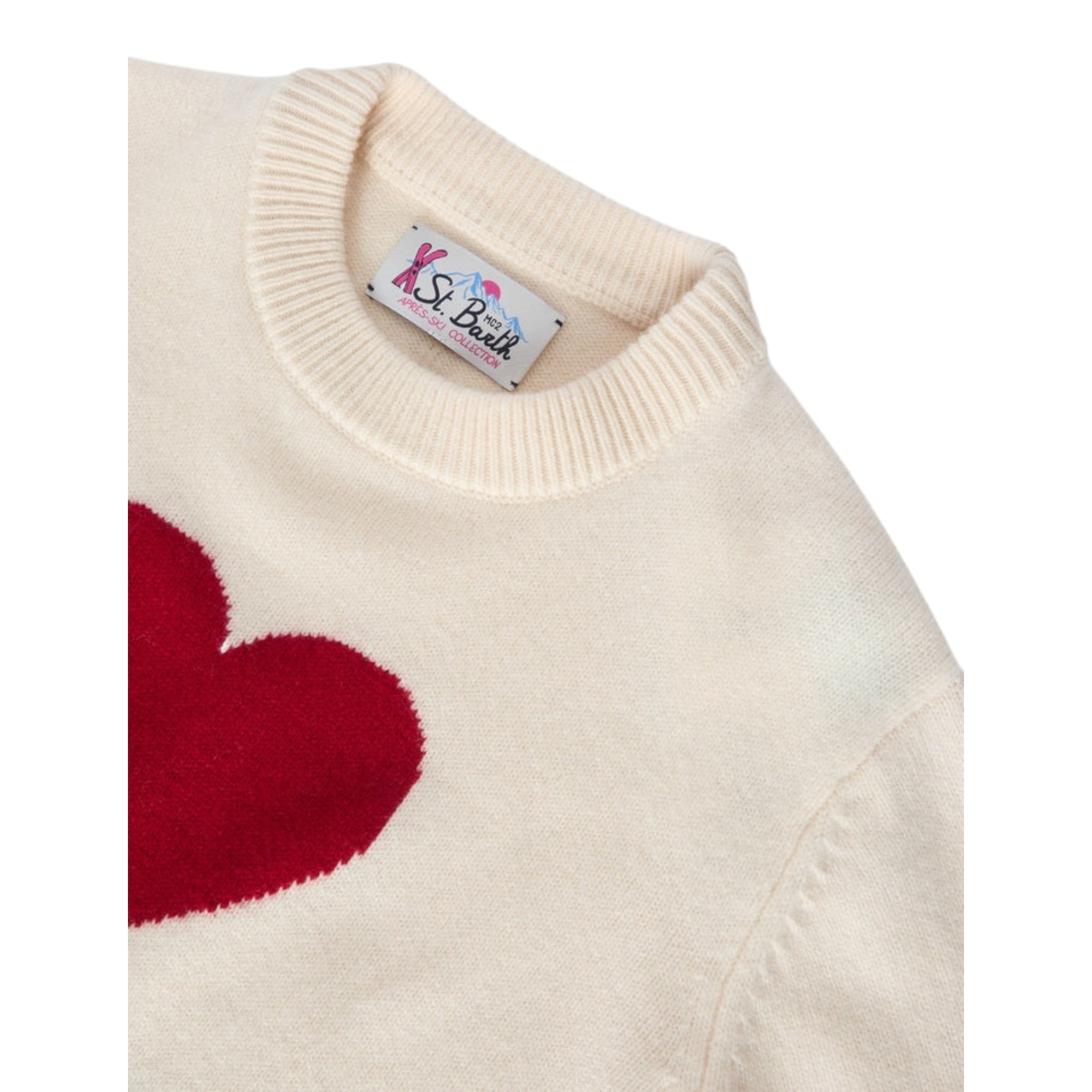 Saint Barth Maglia tinta unita con Stampa Panna per Bambina KYLA004XX PANNA SAINT BARTH 