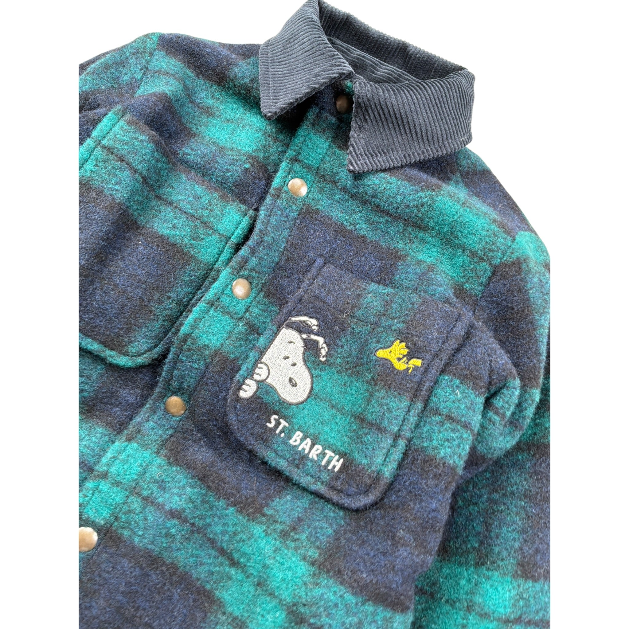 Saint Barth Giubbino Bicolore con Fantasia A Quadri Verde per Bambino LANDECK VERDE SAINT BARTH 