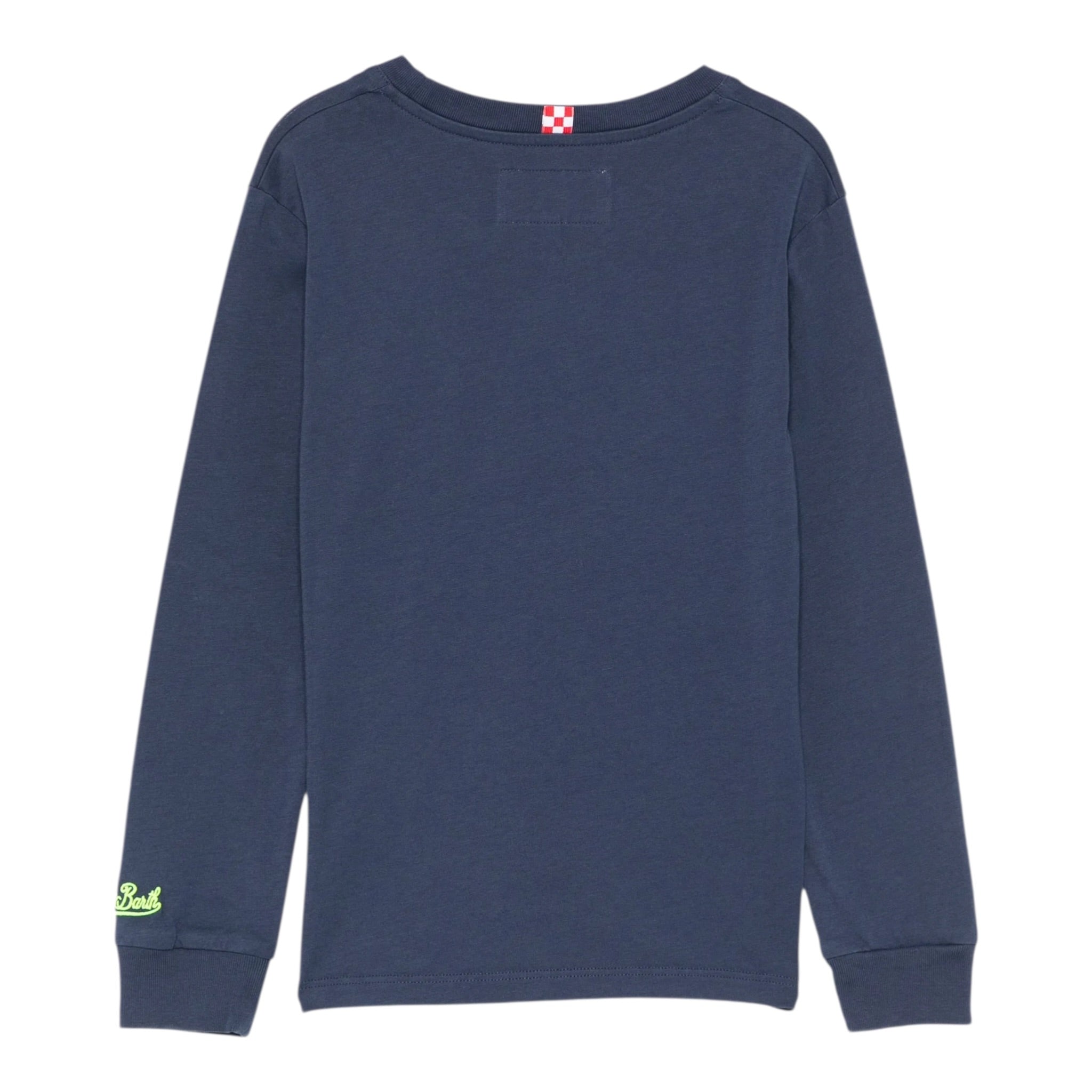 Saint Barth Shirt Girocollo tinta unita con Stampa Blu per Bambino LUT0003 BLU SAINT BARTH 