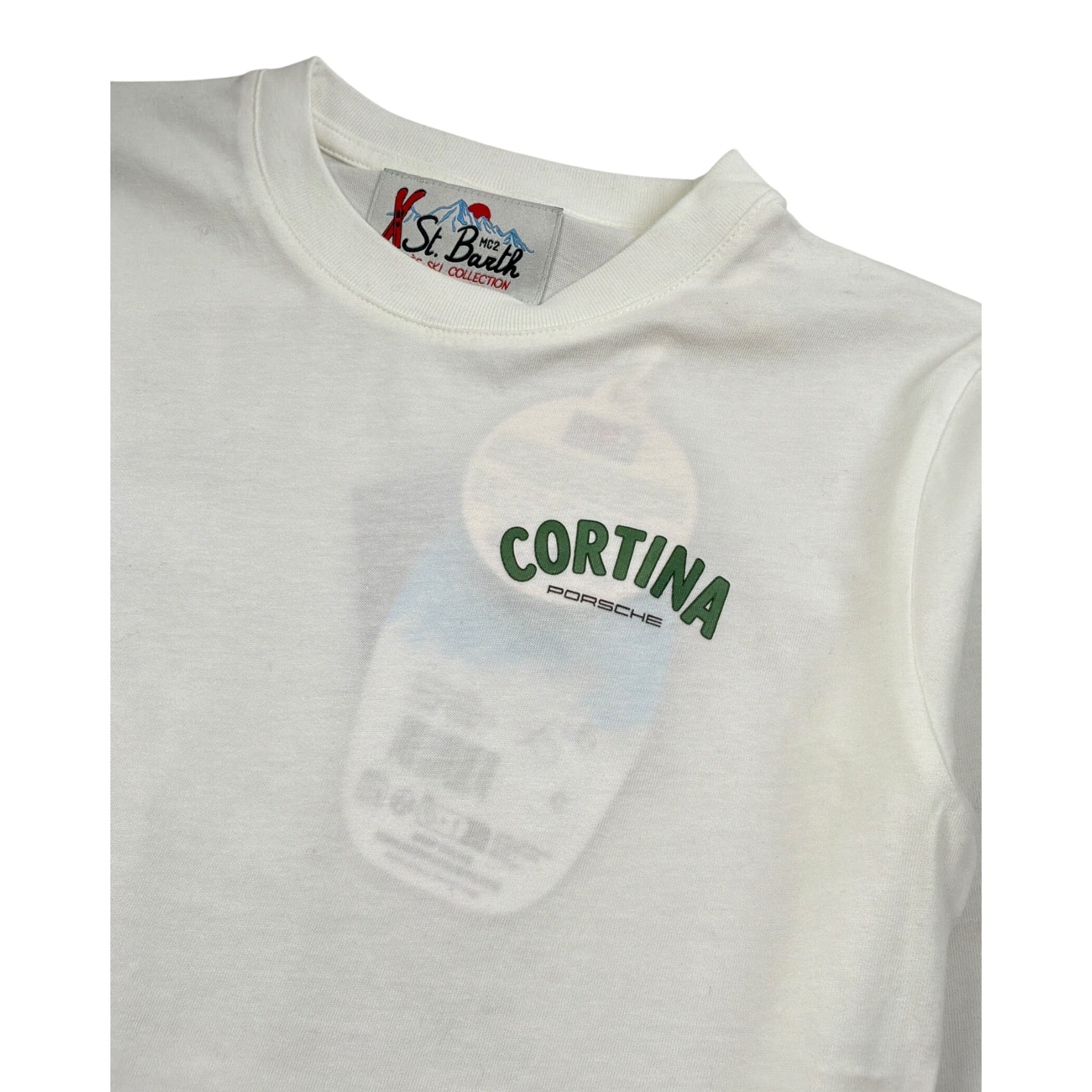 Saint Barth Shirt Girocollo tinta unita con Stampa Bianco per Bambino LUTON572 BIANCO SAINT BARTH 