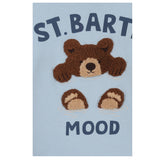 Saint Barth Shirt Girocollo tinta unita con Stampa Azzurro per Neonato LUTON AZZURRO SAINT BARTH 