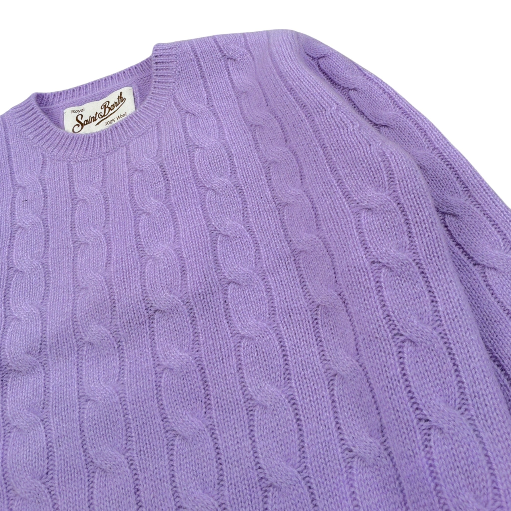 Saint Barth Maglia tinta unita con Trecce Lilla per Bambina LYL00400392LJ LILLA SAINT BARTH 