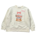Saint Barth Felpa Girocollo tinta unita con Stampa Panna per Bambina MEETME PANNA SAINT BARTH 