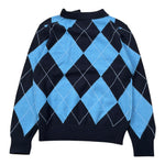 Saint Barth Maglia Bicolore con Fantasia Quadri Azzurro per Bambina MICKEYS AZZURRO SAINT BARTH 