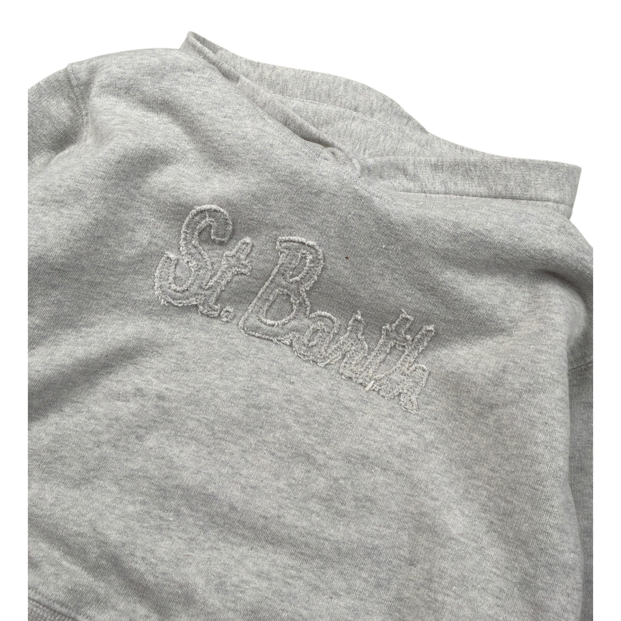Saint Barth Felpa Chiusa con Cappuccio tinta unita con Stampa Grigio per Bambina MINDY771 GRIGIO SAINT BARTH 