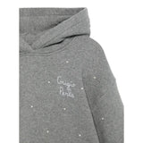 Saint Barth Felpa Chiusa con Cappuccio tinta unita con Perle Grigio per Bambina MINDY GRIGIO SAINT BARTH 
