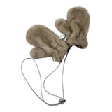 Saint Barth Guanti In Pelliccia tinta unita Beige per Bambina MUFFY BEIGE SAINT BARTH 