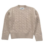 Saint Barth Maglia tinta unita con Trecce Beige per Neonato NIX000200031I BEIGE SAINT BARTH 