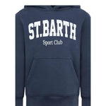 Saint Barth Felpa tinta unita con Stampa Blu per Neonato OLI000100860IN BLU SAINT BARTH 