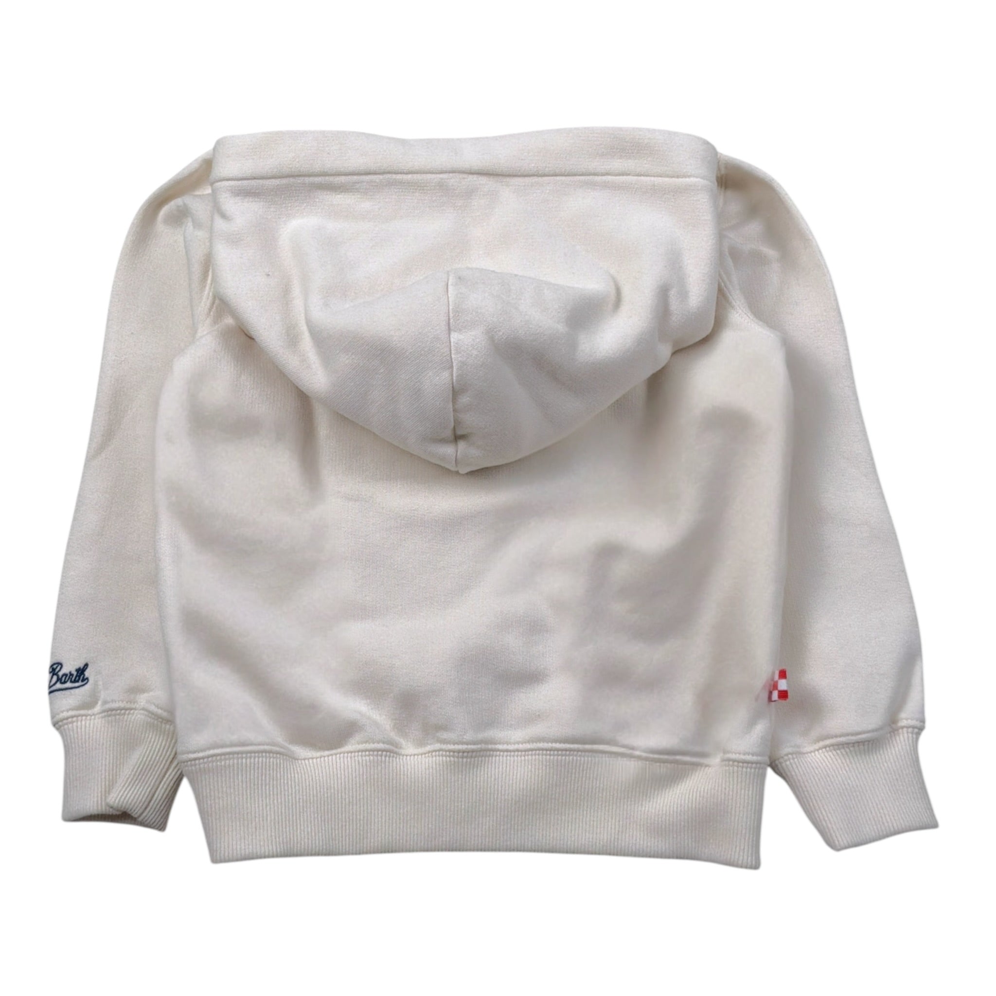 Saint Barth Felpa tinta unita con Cappuccio E Stampa Panna per Bambino OLI0001 PANNA SAINT BARTH 