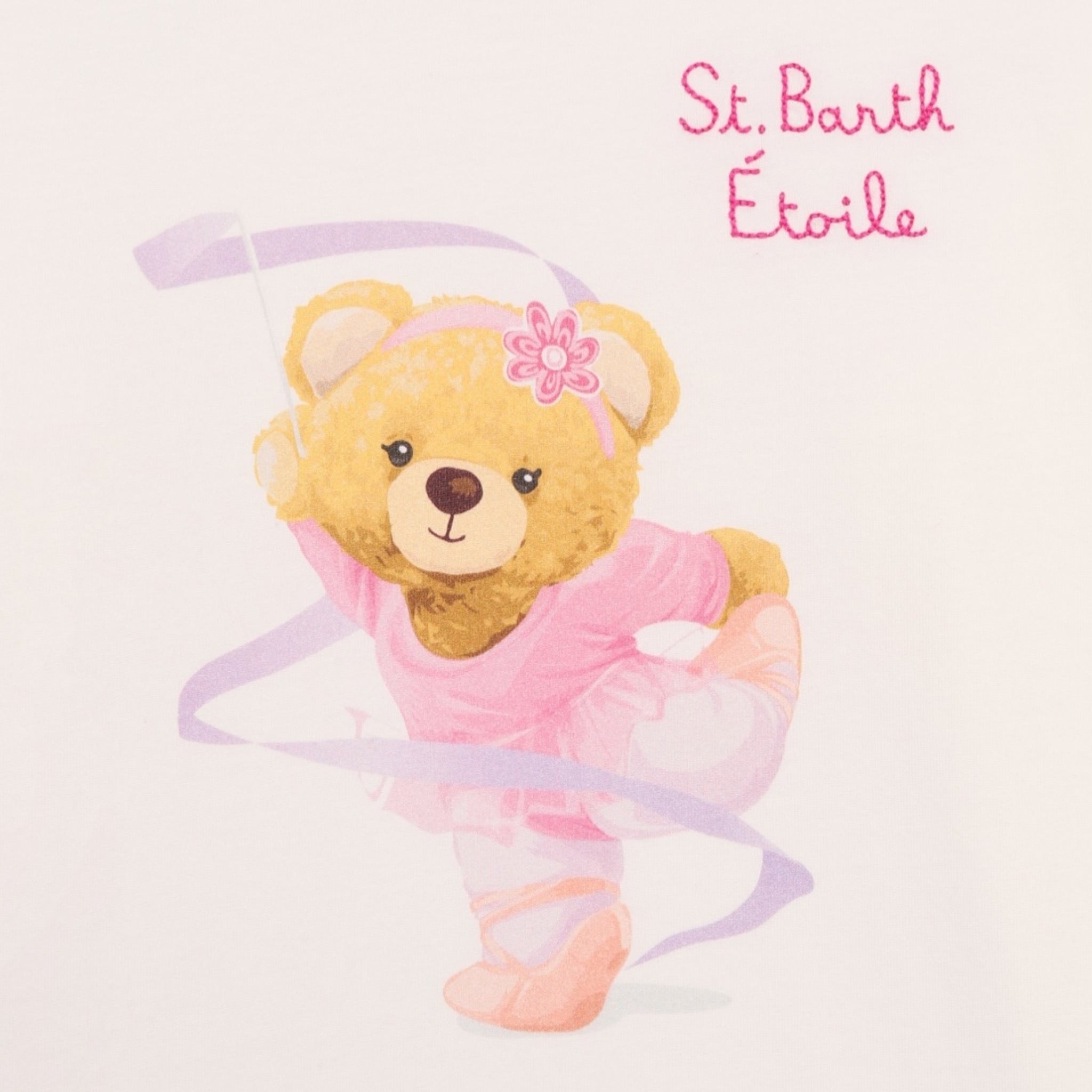Saint Barth Shirt Girocollo tinta unita con Stampa Bianco per Bambina PENN001 BIANCO SAINT BARTH 