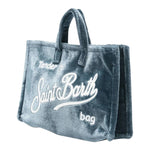 Saint Barth Mini Borsa tinta unita con Logo Blu per Bambina PHONE008 BLU SAINT BARTH 