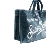 Saint Barth Mini Borsa tinta unita con Logo Blu per Bambina PHONE008 BLU SAINT BARTH 
