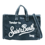 Saint Barth Mini Borsa tinta unita con Logo Blu per Bambina PHONE008 BLU SAINT BARTH 