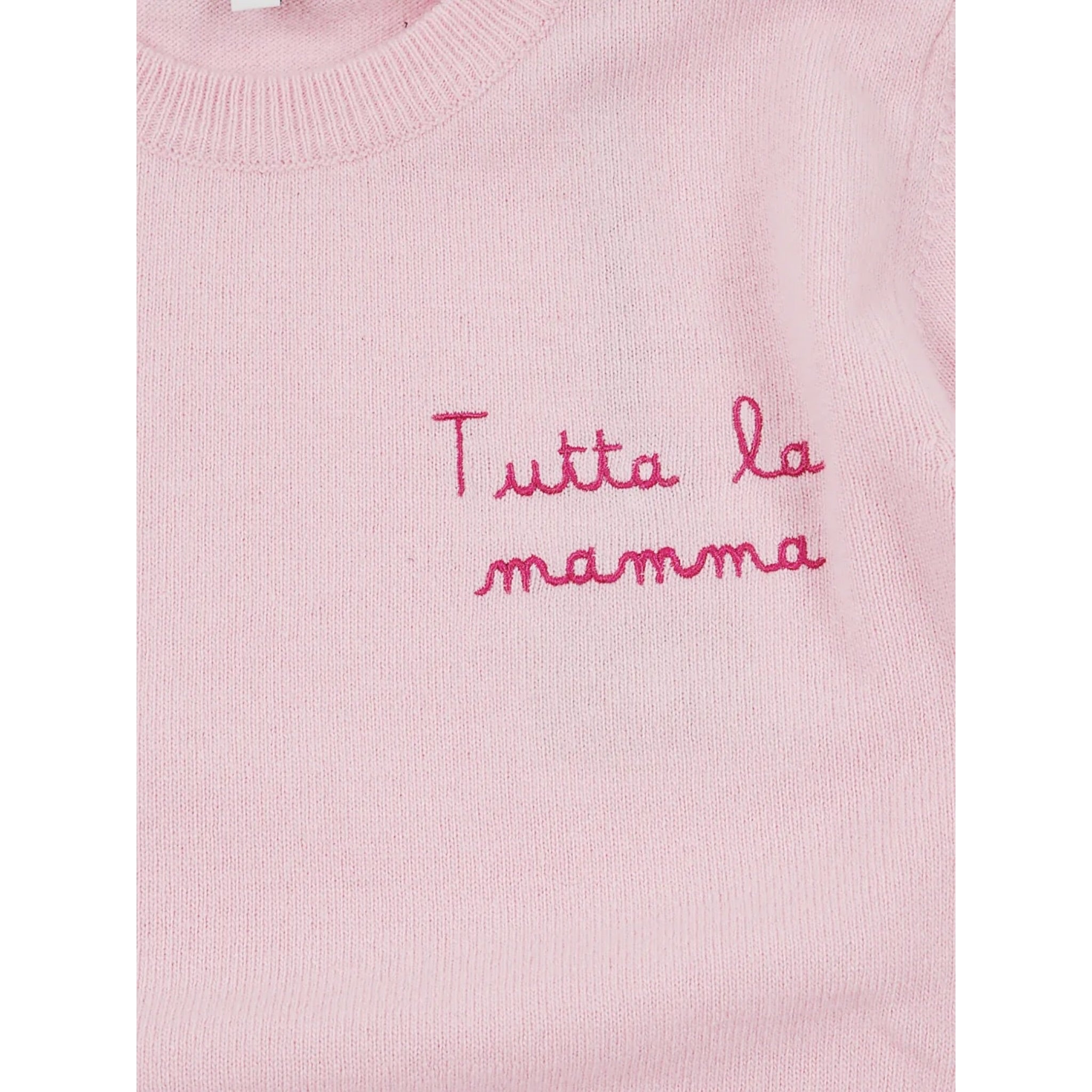 Saint Barth Maglia tinta unita con Stampa Rosa per Neonata PRC0016N ROSA SAINT BARTH 