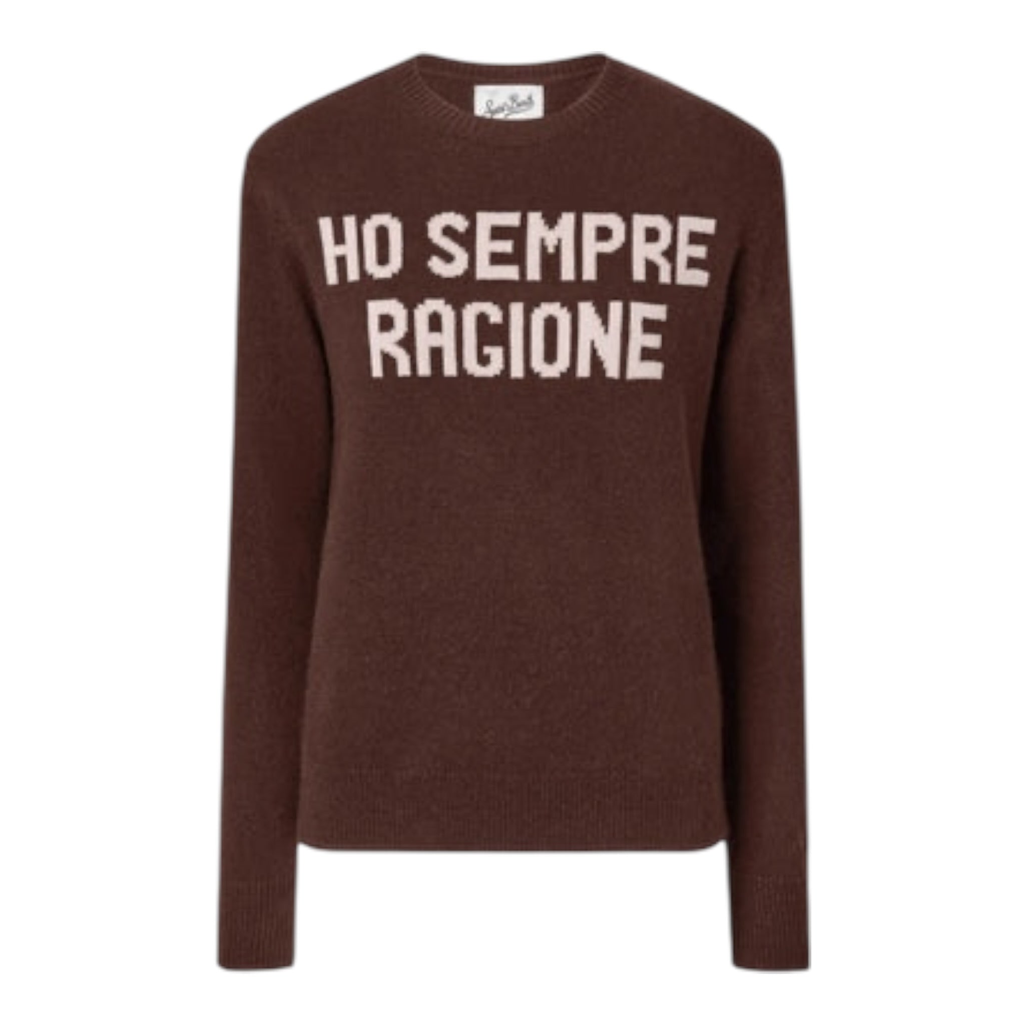 Saint Barth Maglia tinta unita con Stampa Marrone per Bambina PRINCESS MARRONE SAINT BARTH 