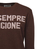 Saint Barth Maglia tinta unita con Stampa Marrone per Bambina PRINCESS MARRONE SAINT BARTH 