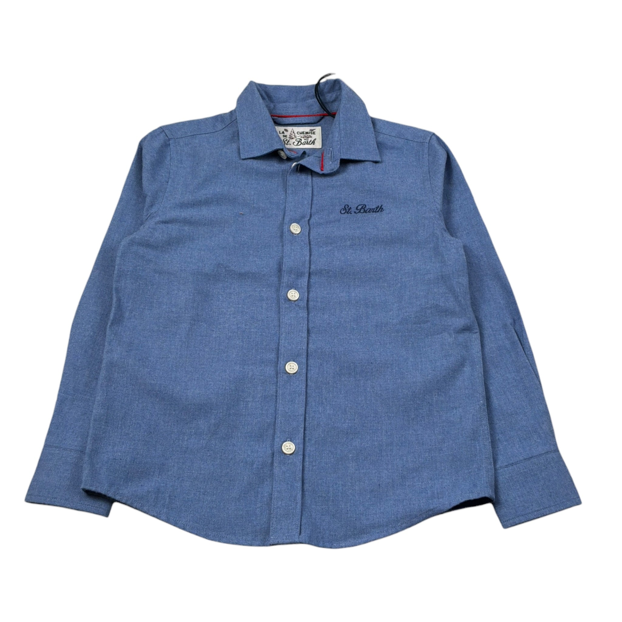 Saint Barth Camicia Manica Lunga tinta unita Azzurro per Bambino SEEFELD AZZURRO SAINT BARTH 