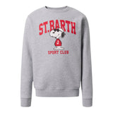 Saint Barth Felpa tinta unita Girocollo con Stampa Grigio per Bambino SNOOPYSPORT GRIGIO SAINT BARTH 