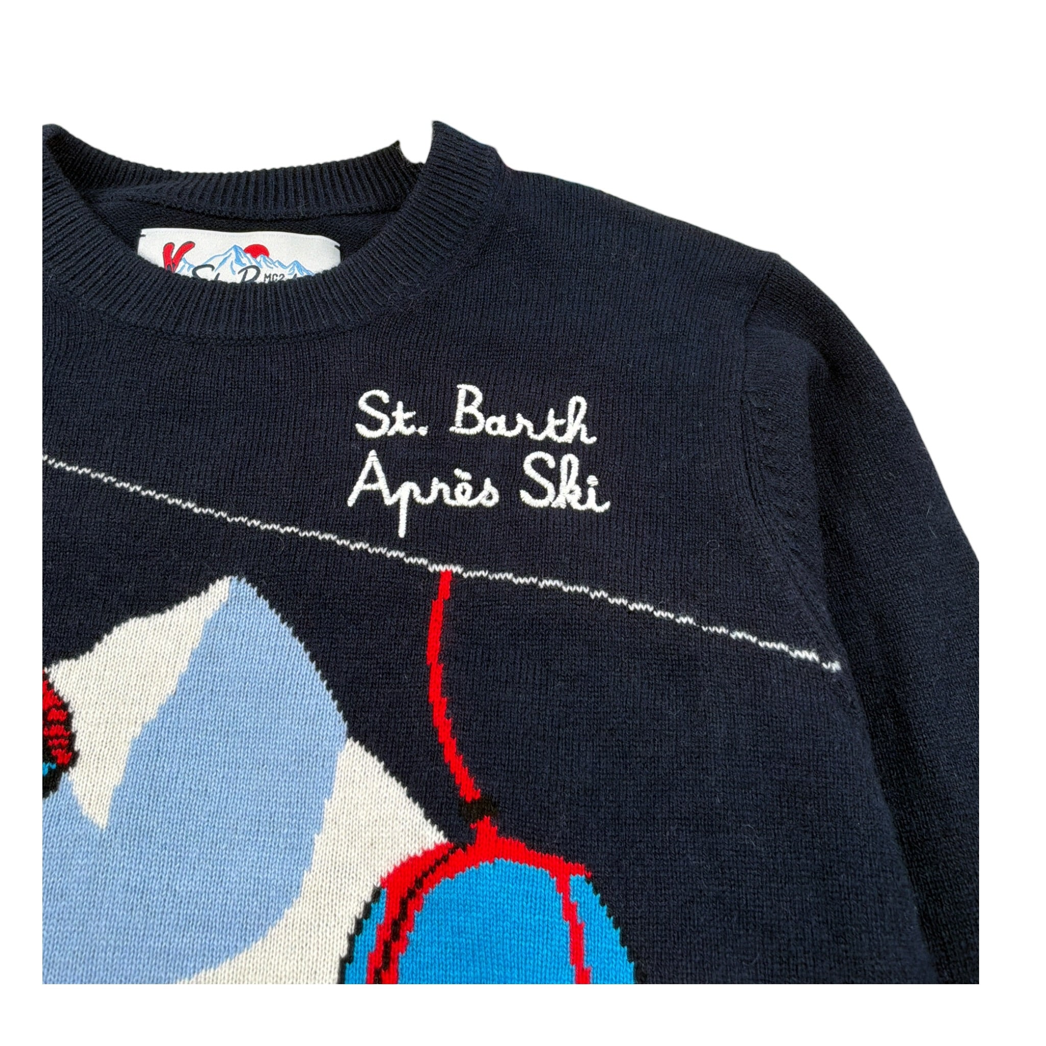 Saint Barth Maglia Girocollo con Ricami Blu per Bambino SPIDERMAN BLU SAINT BARTH 