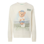 Saint Barth Maglia Girocollo tinta unita con Stampa Panna per Bambino TENNISBEAR PANNA SAINT BARTH 