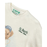 Saint Barth Maglia Girocollo tinta unita con Stampa Panna per Bambino TENNISBEAR PANNA SAINT BARTH 
