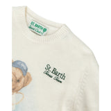 Saint Barth Maglia Girocollo tinta unita con Stampa Panna per Bambino TENNISBEAR PANNA SAINT BARTH 