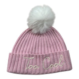 Saint Barth Cappello tinta unita con Pon Pon E Stampa Rosa per Bambina WENGENJR ROSA SAINT BARTH 