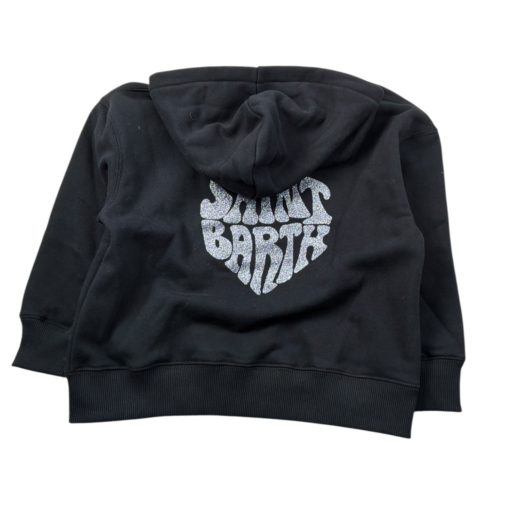 Saint Barth Felpa tinta unita con Zip E Cappuccio Nero per Bambina ZADIEJR NERO SAINT BARTH 