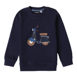 Sarabanda Felpa tinta unita Girocollo con Stampa Blu per Bambino 0A131J BLU SARABANDA 