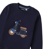 Sarabanda Felpa tinta unita Girocollo con Stampa Blu per Bambino 0A131J BLU SARABANDA 