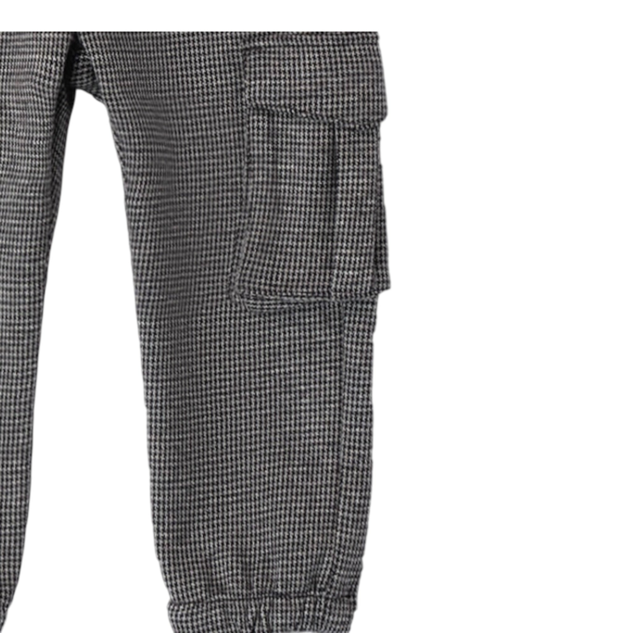 Sarabanda Pantalone tinta unita con Microfantasia Bianco/Nero per Bambino 0A163 BIANCO/NERO SARABANDA 
