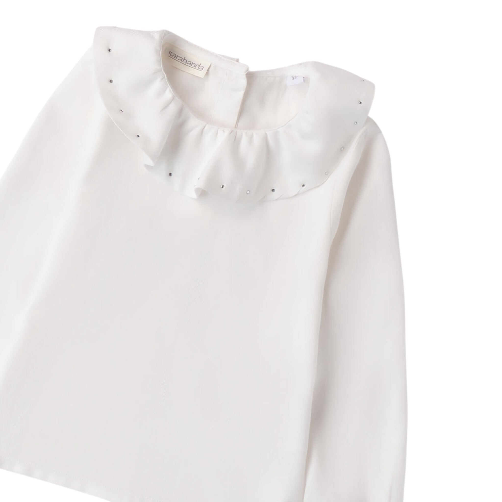 Sarabanda Camicia Manica Lunga tinta unita Bianco per Bambina 0A219 BIANCO SARABANDA 