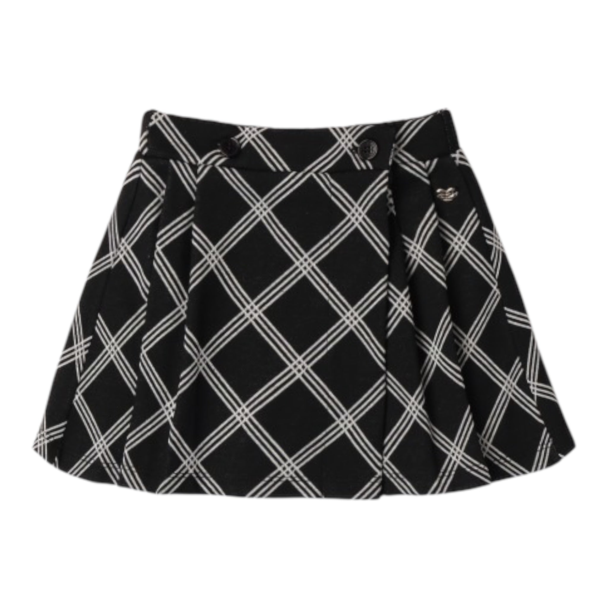 Sarabanda Gonna tinta unita con Stampa Nero per Bambina 0A260 NERO SARABANDA 