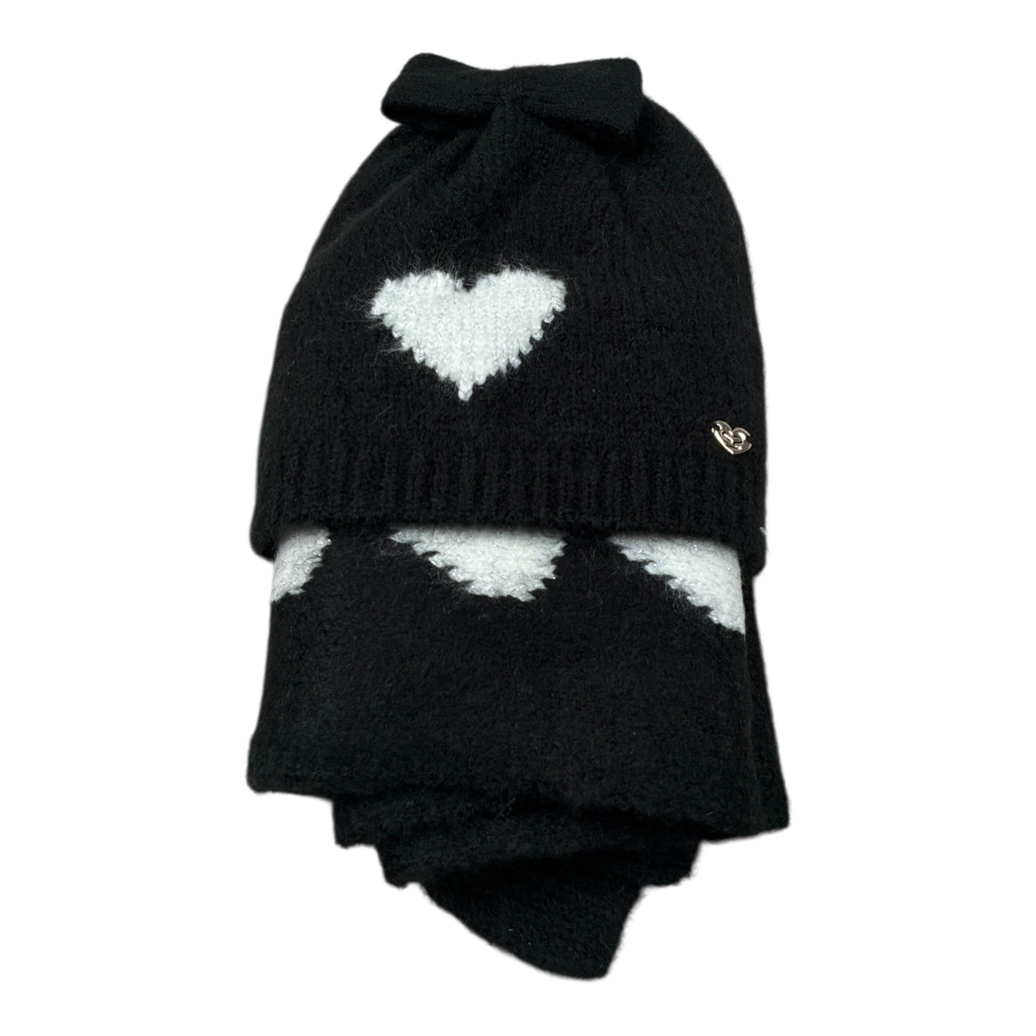 Sarabanda Cappello tinta unita con Sciarpa Nero per Bambina 0A840 NERO SARABANDA 