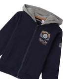 Sarabanda Felpa tinta unita con Cappuccio E Zip Blu per Neonato 0F133NX BLU SARABANDA 