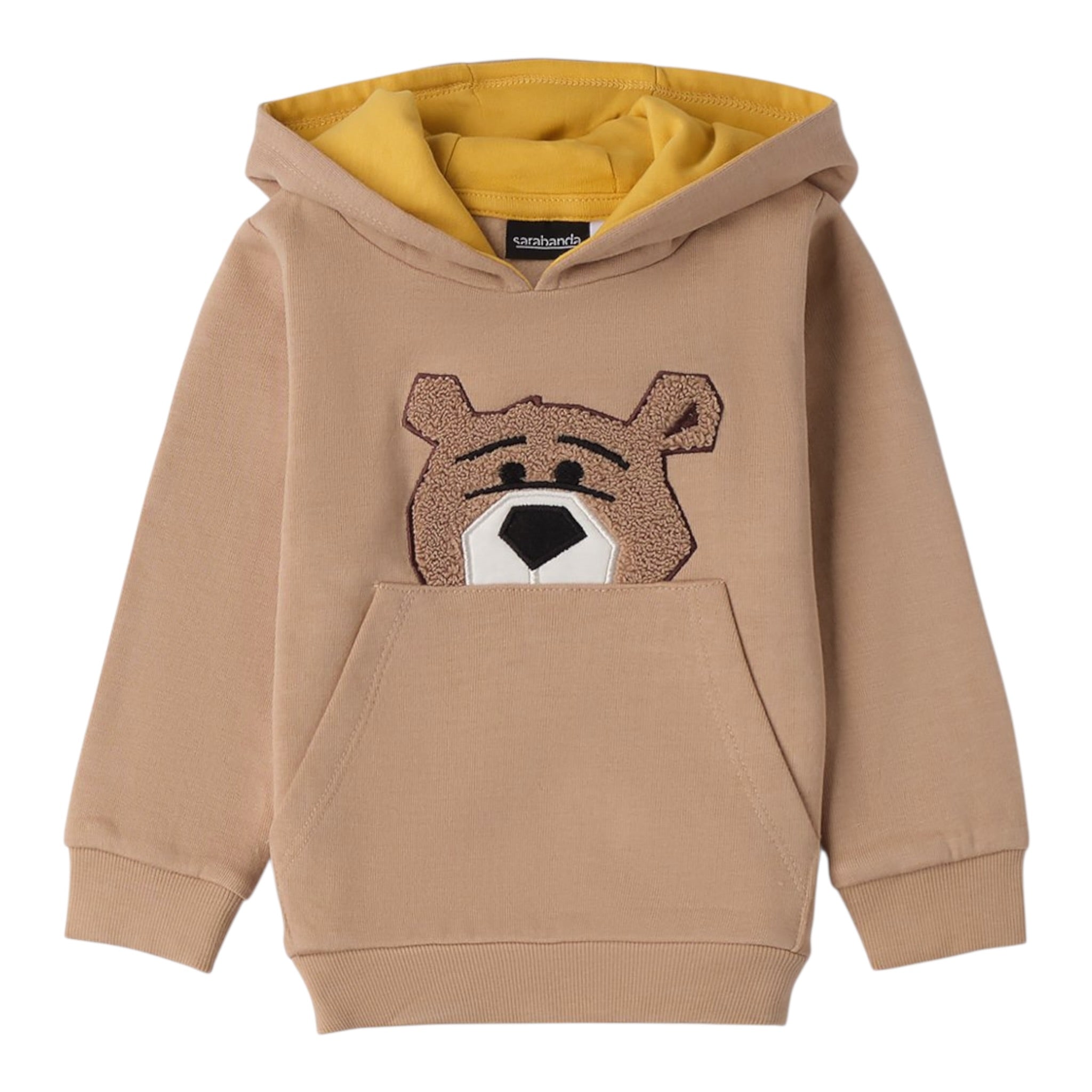 Sarabanda Felpa tinta unita con Cappuccio Beige per Bambino 0F149 BEIGE SARABANDA 