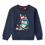 Sarabanda Felpa tinta unita Girocollo con Stampa Blu per Bambino 0F154J BLU SARABANDA 