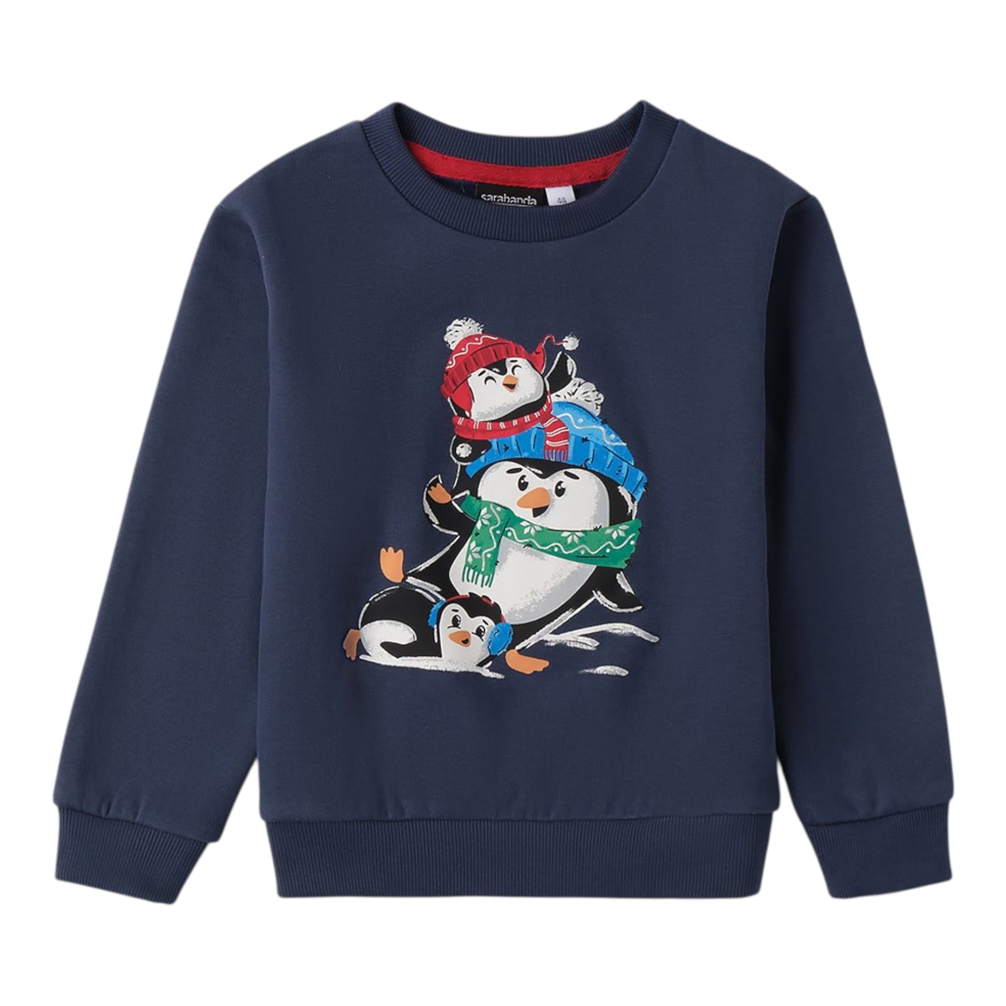 Sarabanda Felpa tinta unita Girocollo con Stampa Blu per Bambino 0F154J BLU SARABANDA 