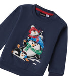 Sarabanda Felpa tinta unita Girocollo con Stampa Blu per Bambino 0F154J BLU SARABANDA 