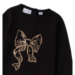 Sarabanda Shirt Girocollo tinta unita con Stampa Nero per Bambina 0F229 NERO SARABANDA 