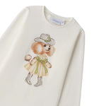 Sarabanda Shirt tinta unita con Stampa Bianco per Neonata 0F306N BIANCO SARABANDA 